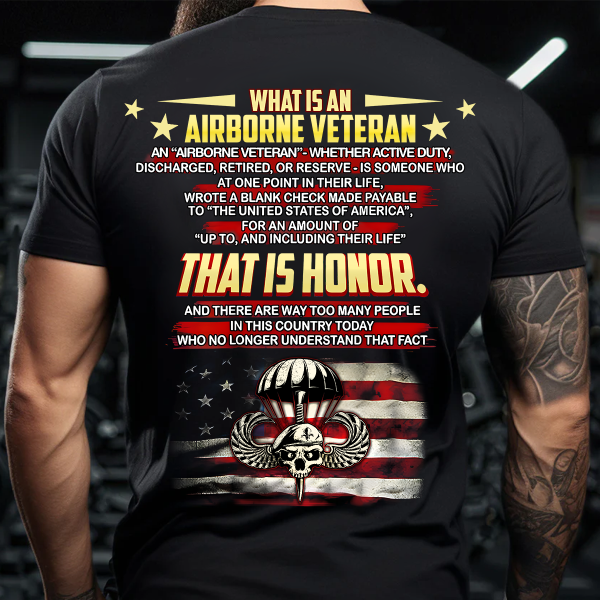 'That Is Honor' Airborne Veteran T-Shirt – US Army Paratrooper Military Pride Tee