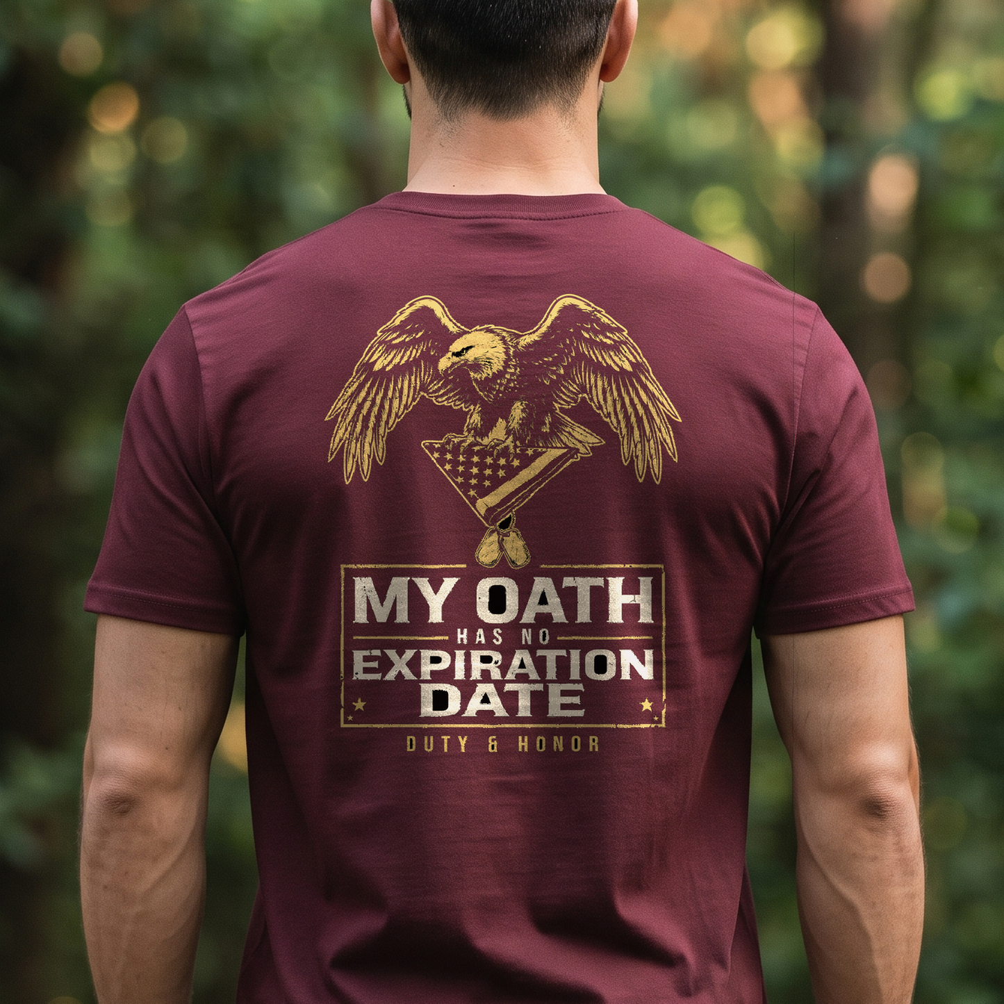 "My Oath Has No Expiration Date" T-Shirt – Patriotic Military Veteran Pride Gift for Veterans Day