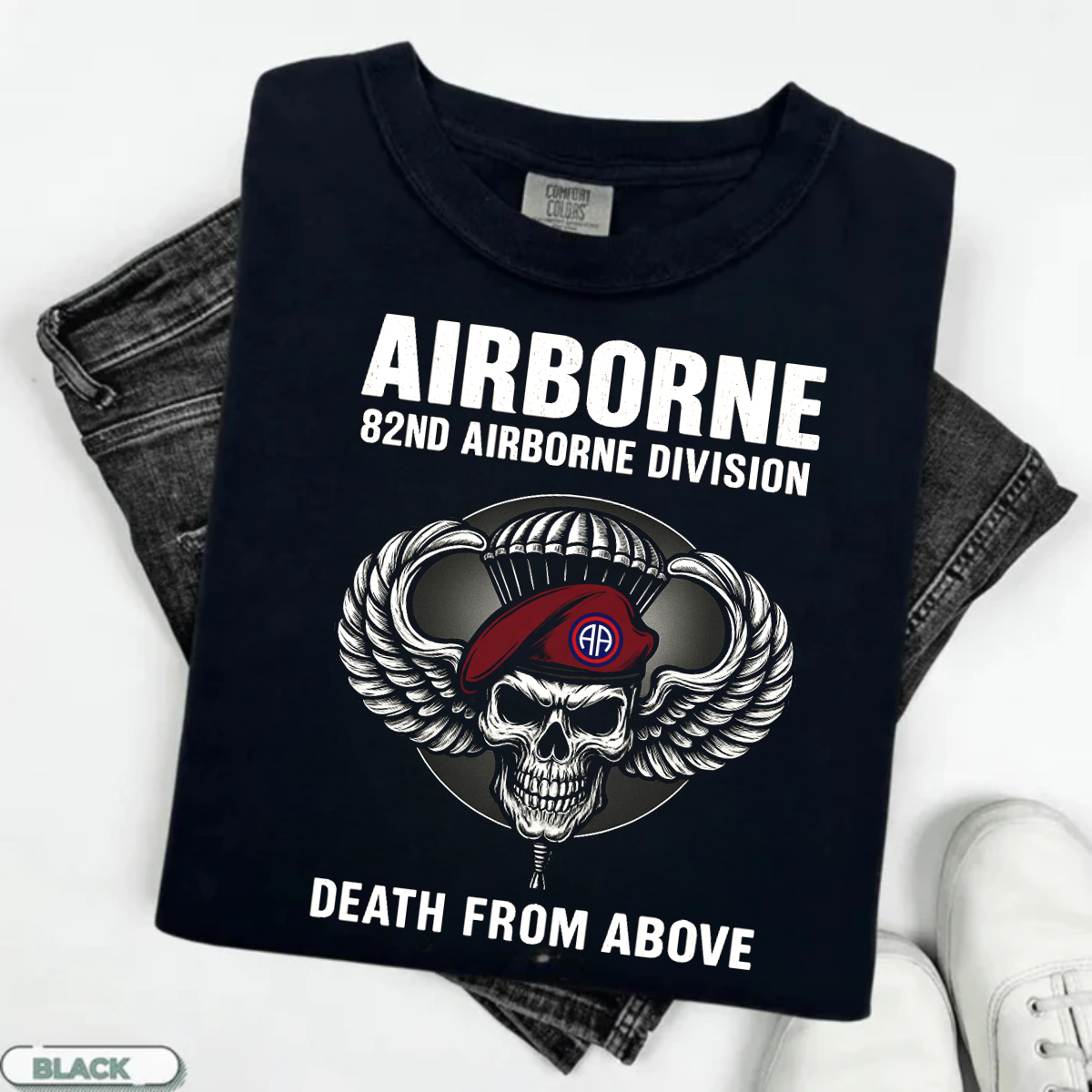 82nd Airborne Division "Death from Above" T-Shirt, Military Patriotic Apparel