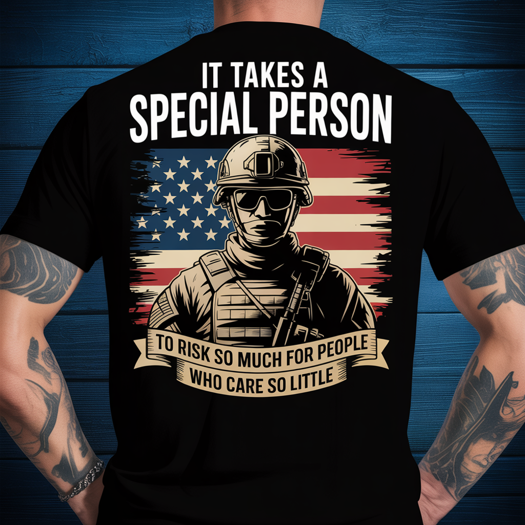 Patriotic Veteran Shirt - It Takes A Special Person Soldier American Flag Tee