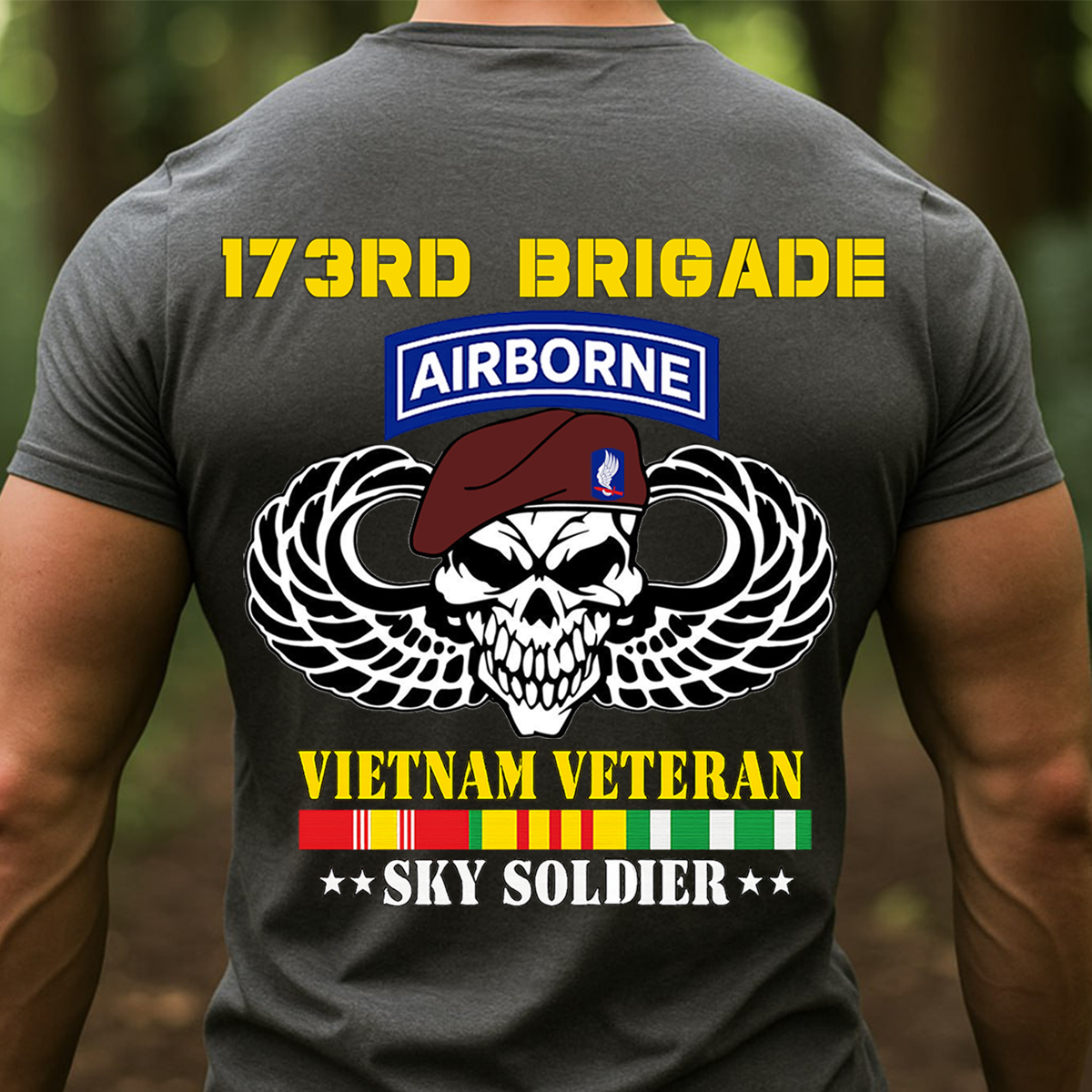 173rd Airborne Brigade Vietnam Veteran T-Shirt - Sky Soldier Military Tee