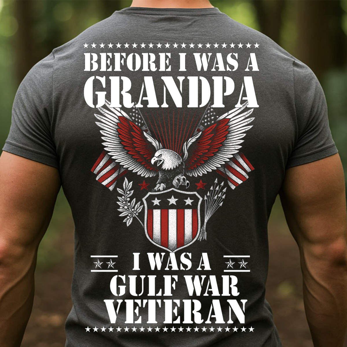Before I Was a Grandpa I Was a Gulf War Veteran T-Shirt – Patriotic Military Eagle Shirt for Veterans