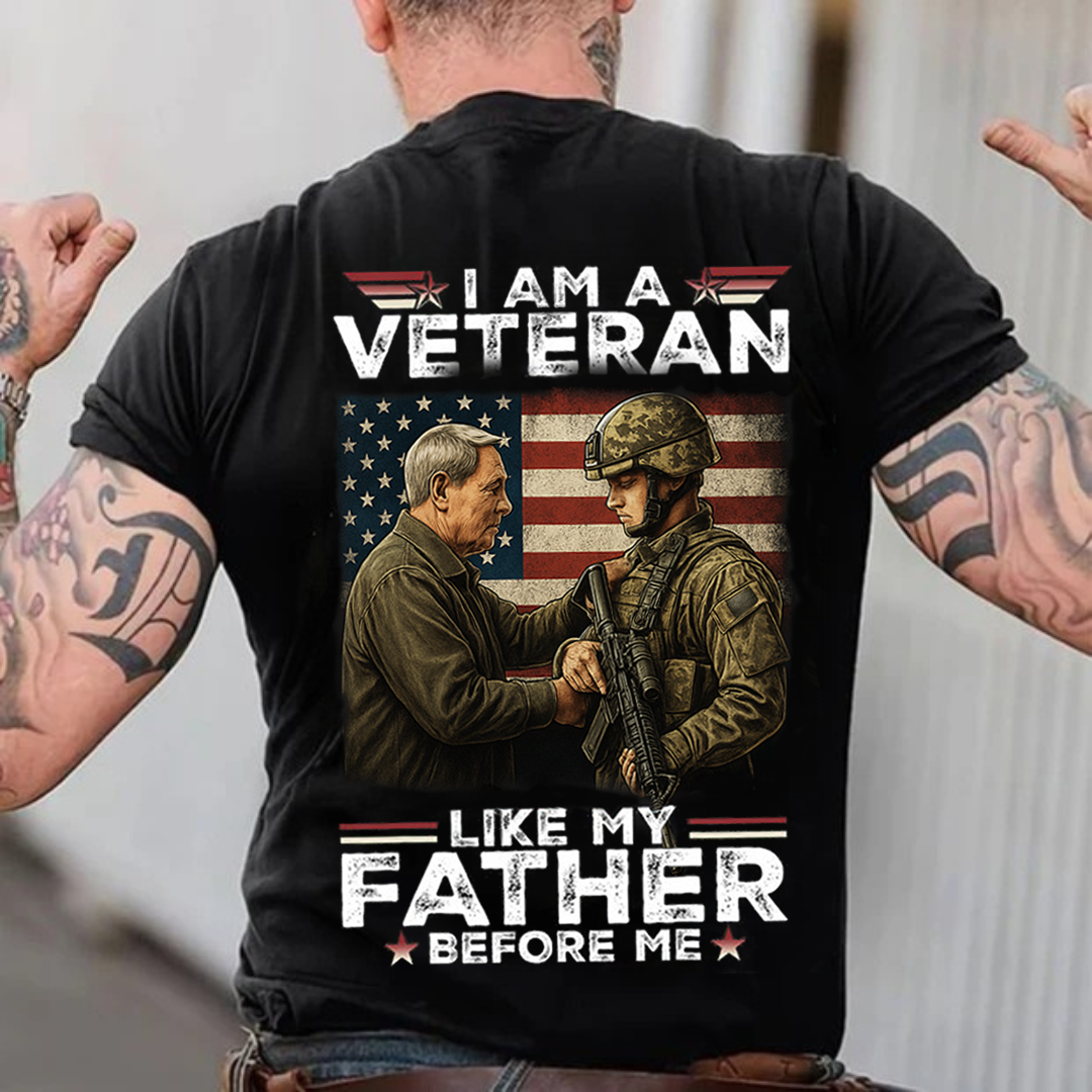 Veteran Father and Son T-Shirt – Military Family Pride