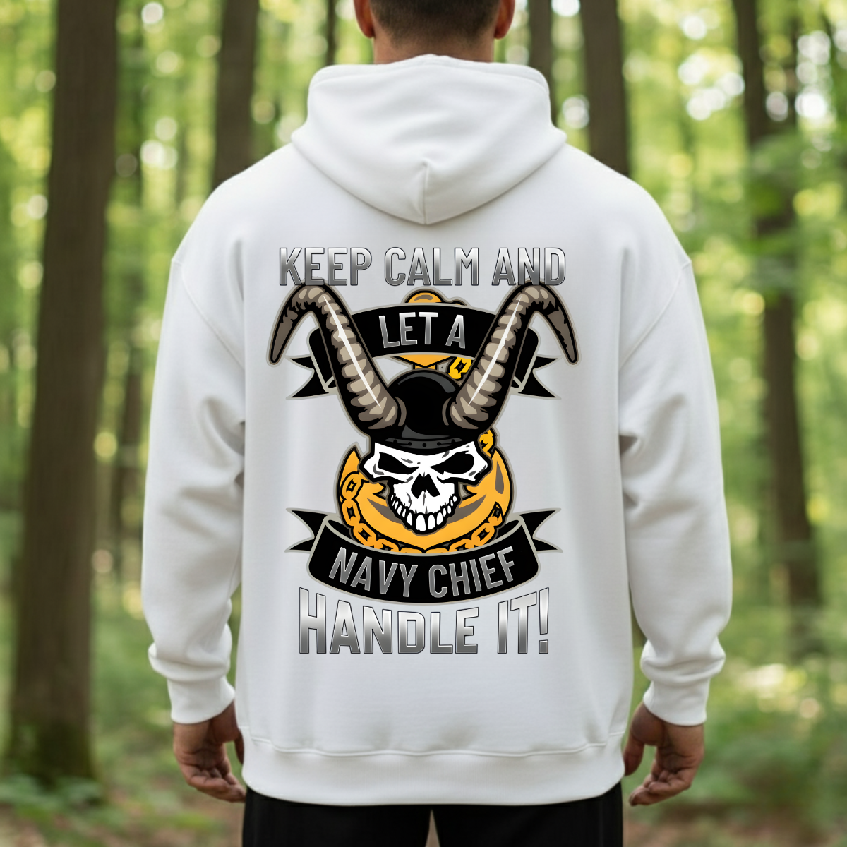 Veteran T-Shirt, Sweatshirt, Hoodie – Keep Calm and Let A Navy Chief Handle It – Military Navy Chief Apparel