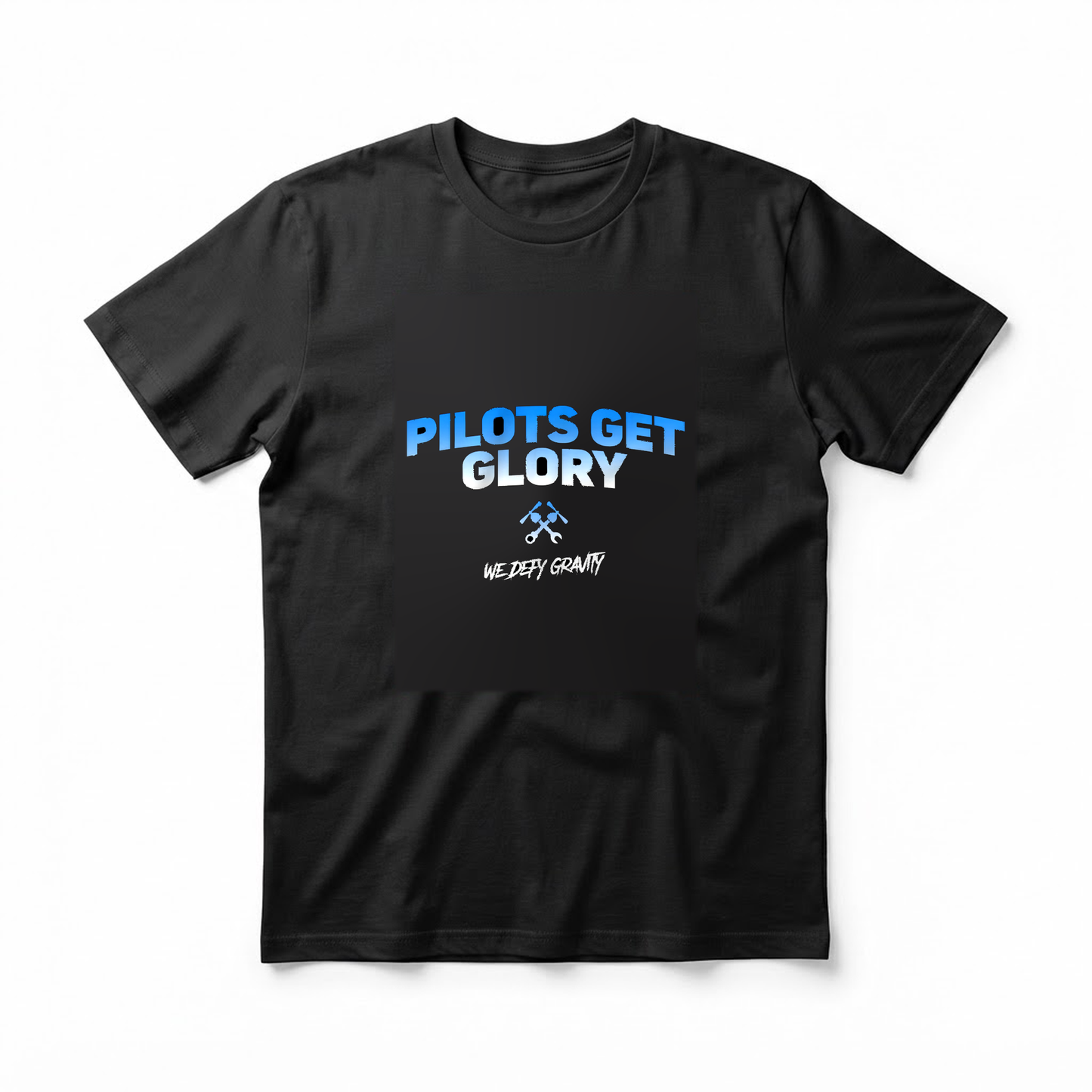 "Pilots Get Glory We Defy Gravity" T-Shirt - Funny Helicopter Mechanic Gift for Aviation Crew