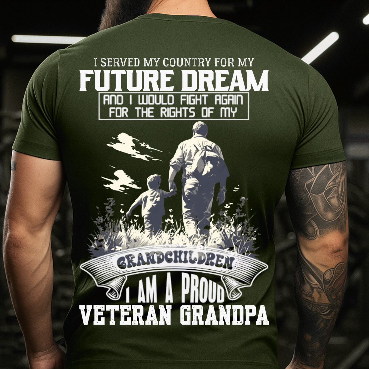 I Am A Proud Veteran Grandpa – Proud US Veteran T-Shirt – Family and Military Gift