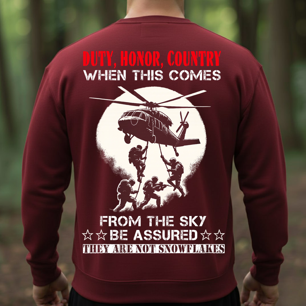 Paratrooper Military Shirt – Duty Honor Country Quote Tee for Veterans – From The Sky Be Assured Design