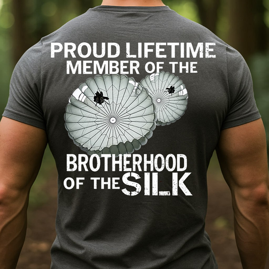 Brotherhood of the Silk Shirt, Sweatshirt, Hoodie – Proud Lifetime Member Paratrooper T-Shirt for Veterans, Airborne Military Gift for Men