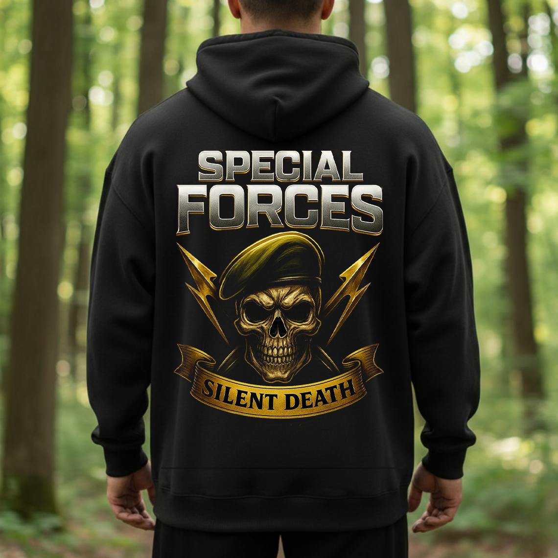 Special Forces Veteran T-Shirt, Sweatshirt, Hoodie – Silent Death Skull Military Pride Tactical Soldier Tee