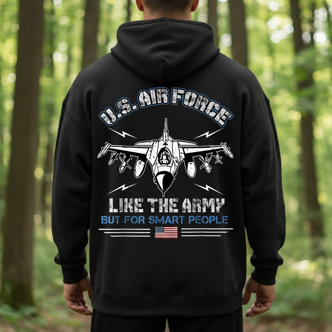 U.S. Air Force Like The Army But For Smart People T-Shirt - Funny Military Veteran Airplane Tee for Men