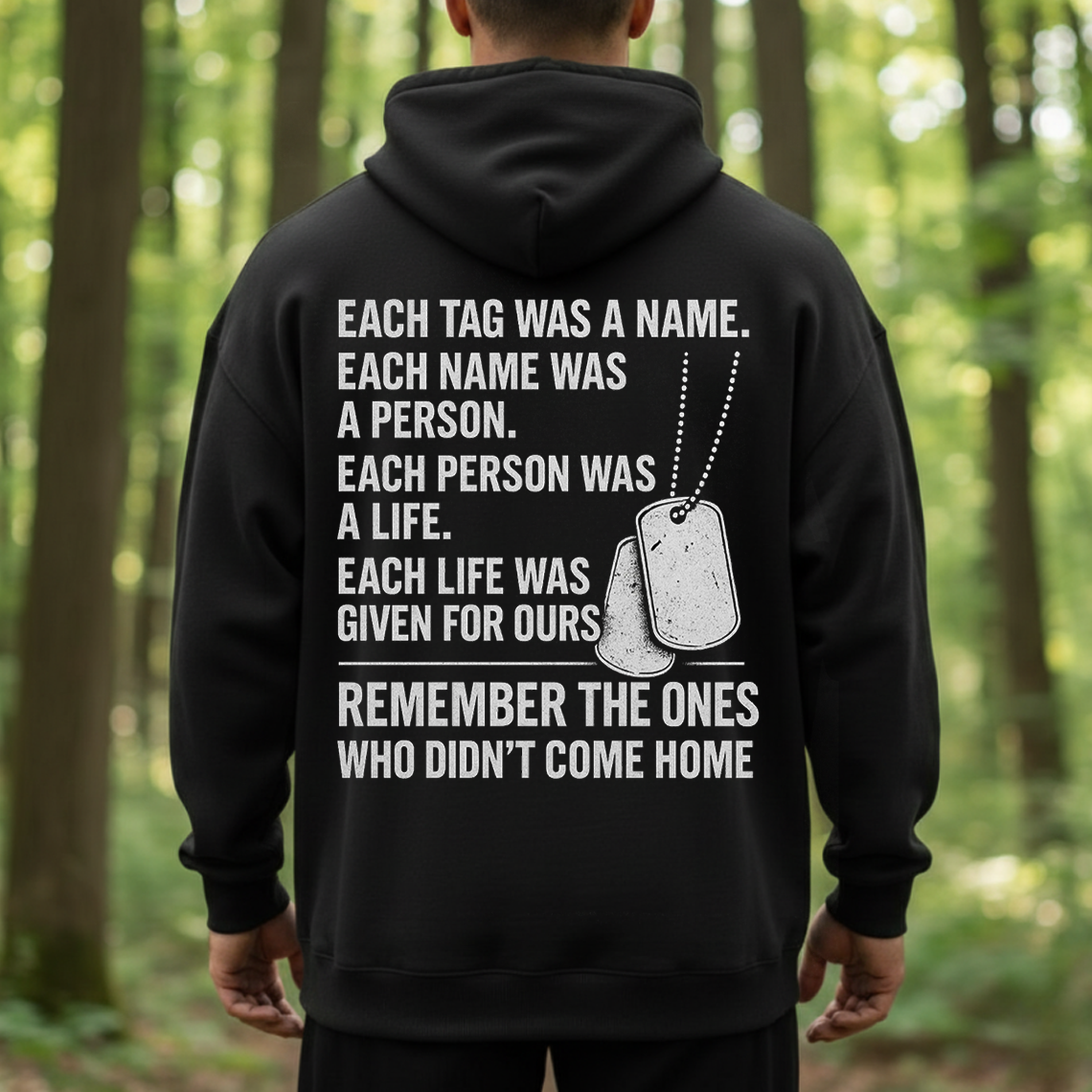 Veteran T-Shirt, Sweatshirt, Hoodie – Remember the Ones Who Didn’t Come Home Tee, Military Dog Tag Tribute Shirt for Proud Americans