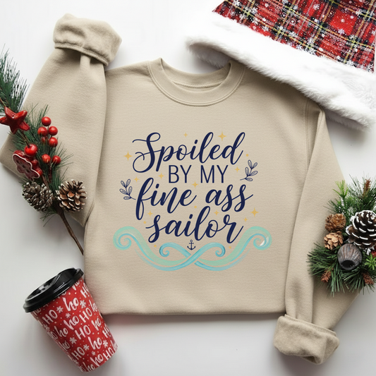 Spoiled by My Handsome Sailor Sweatshirt – Cute Navy Wife Gift,Proud Sailor Girlfriend Hoodie
