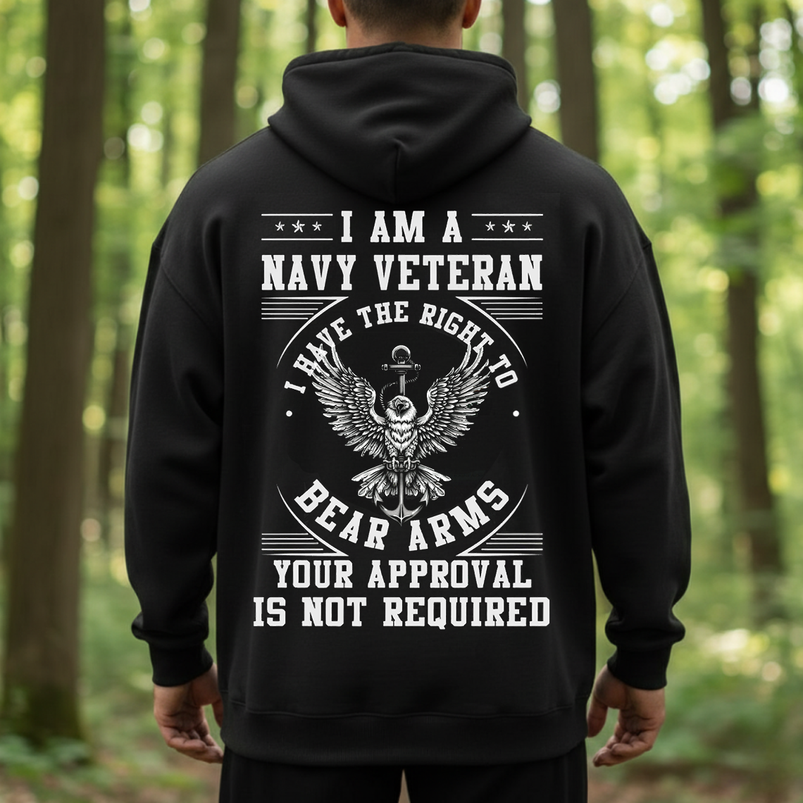 Navy Veteran Right to Bear Arms T-Shirt, Sweatshirt, Hoodie – Patriotic Military Gun Rights Tee, Bold Freedom Statement Shirt for Proud Veterans