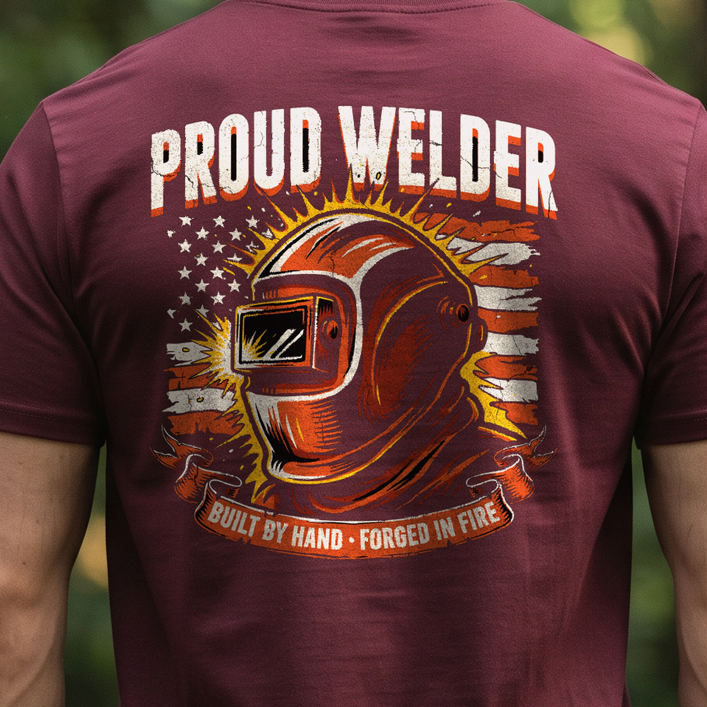 "Proud Welder" T-Shirt – Heavy Equipment Operator Blue Collar Worker Gift