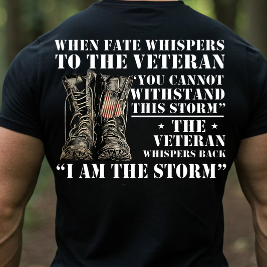 I Am The Storm Veteran Shirt, Sweatshirt, Hoodie – Patriotic Military T-Shirt for Men, American Flag Soldier Tee