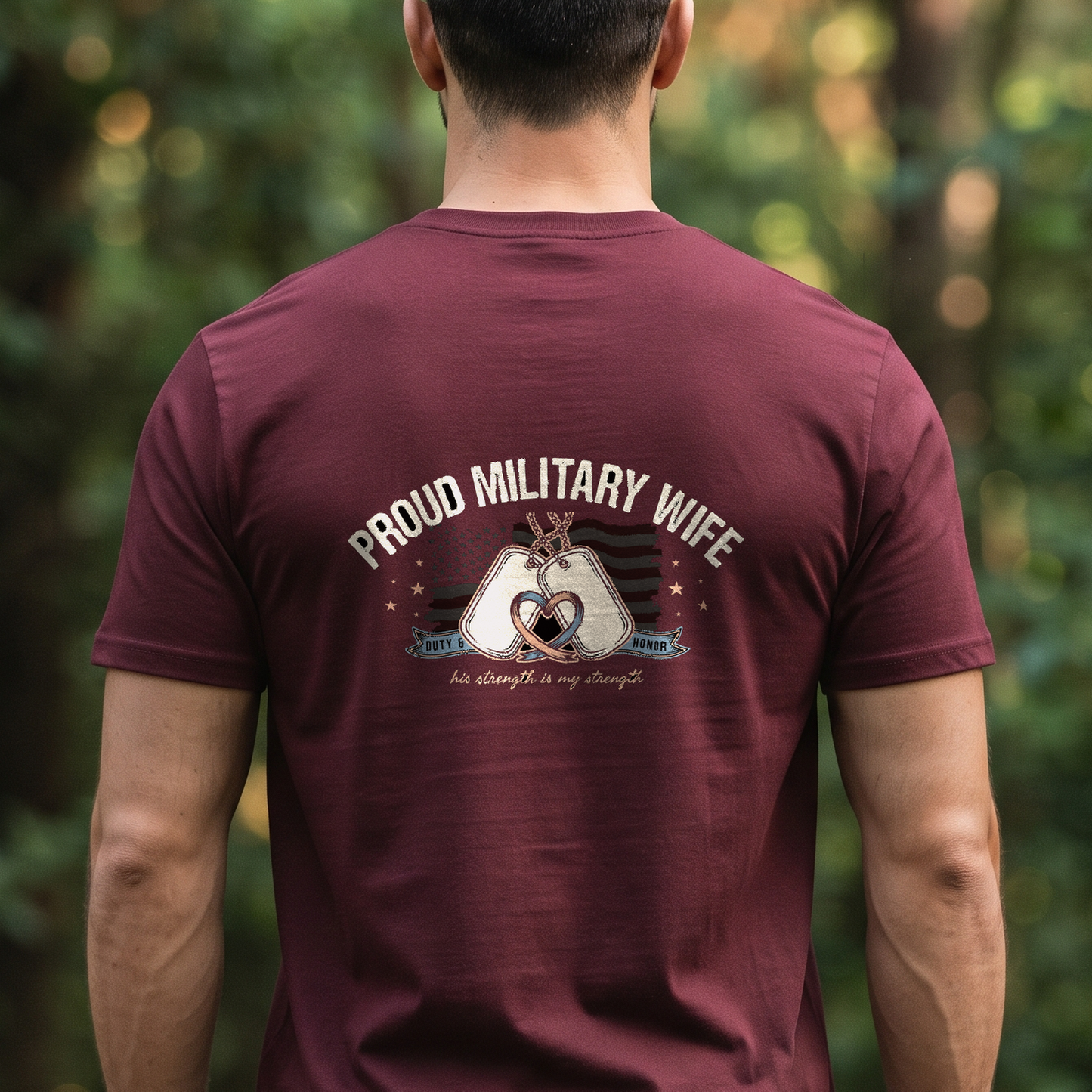 "Proud Military Wife" T-Shirt – Military Family Pride Gift for Wife Mom Husband