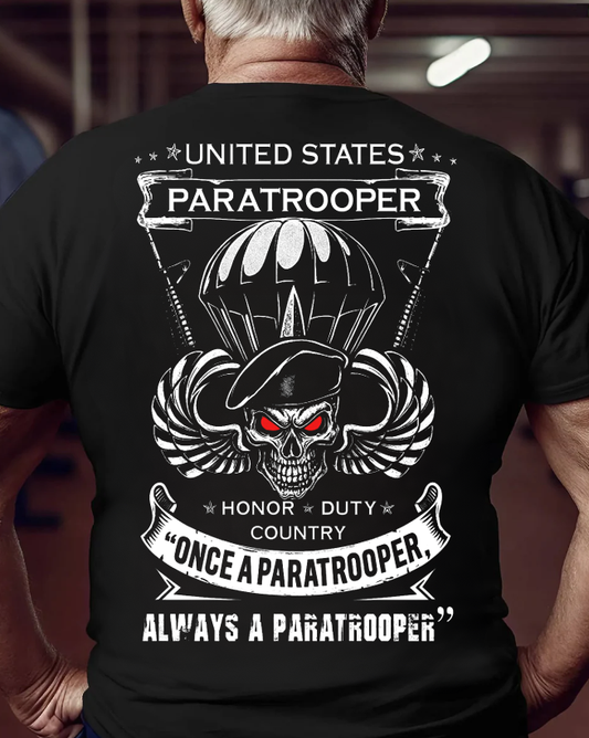 "Once a Paratrooper, Always a Paratrooper" The Paratrooper's Creed, Military Patriotic Design, Gift Idea for Veterans Day