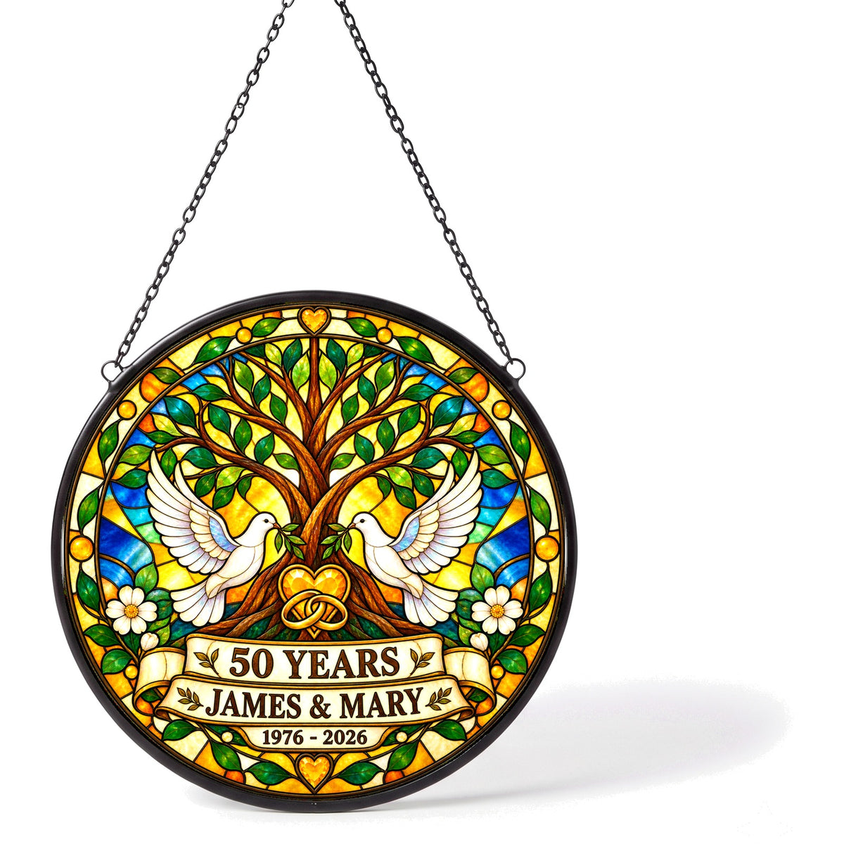 50th Anniversary Suncatcher - Personalized Gift for Couples