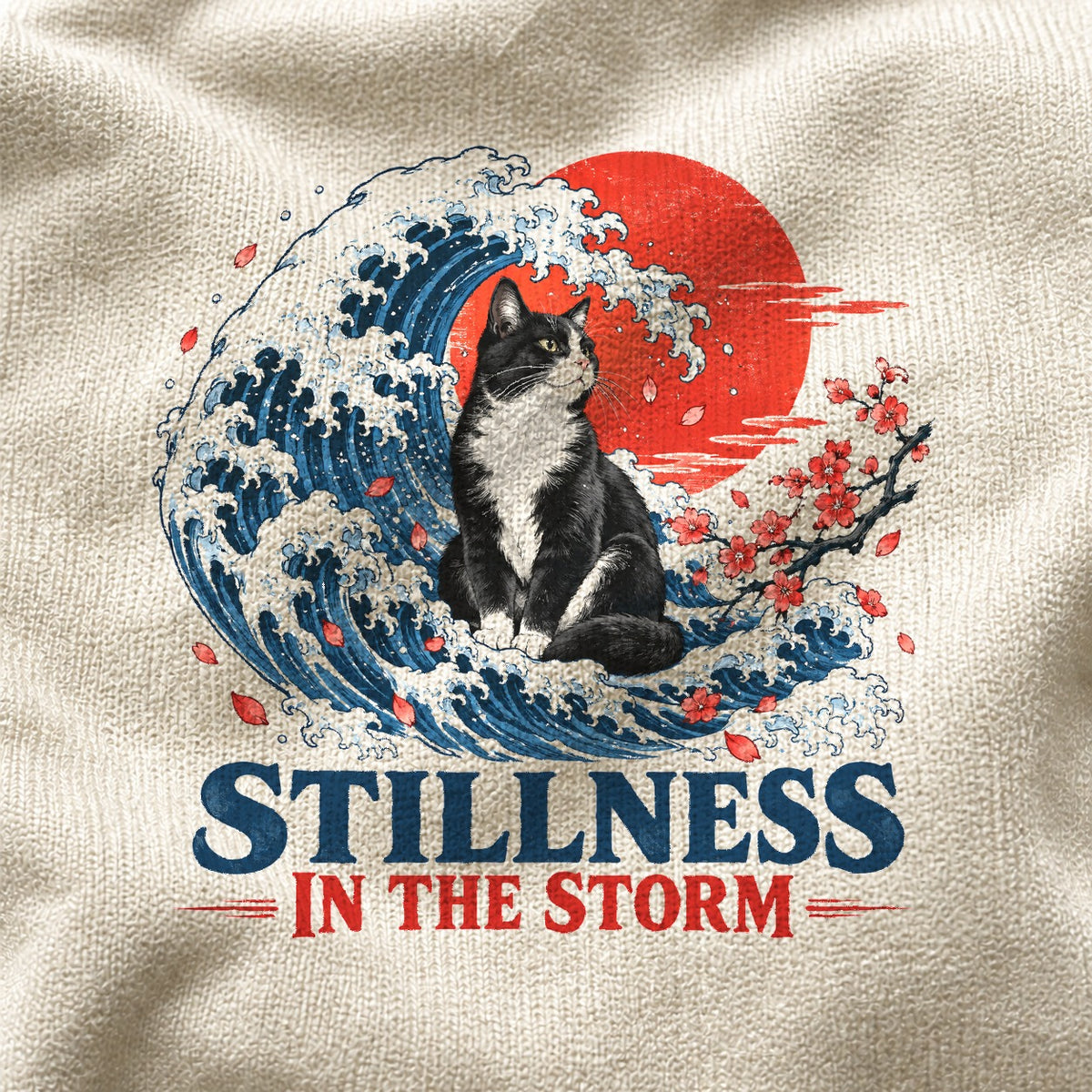 Zen Wave Tuxedo Cat Comfort Colors Graphic T-Shirt