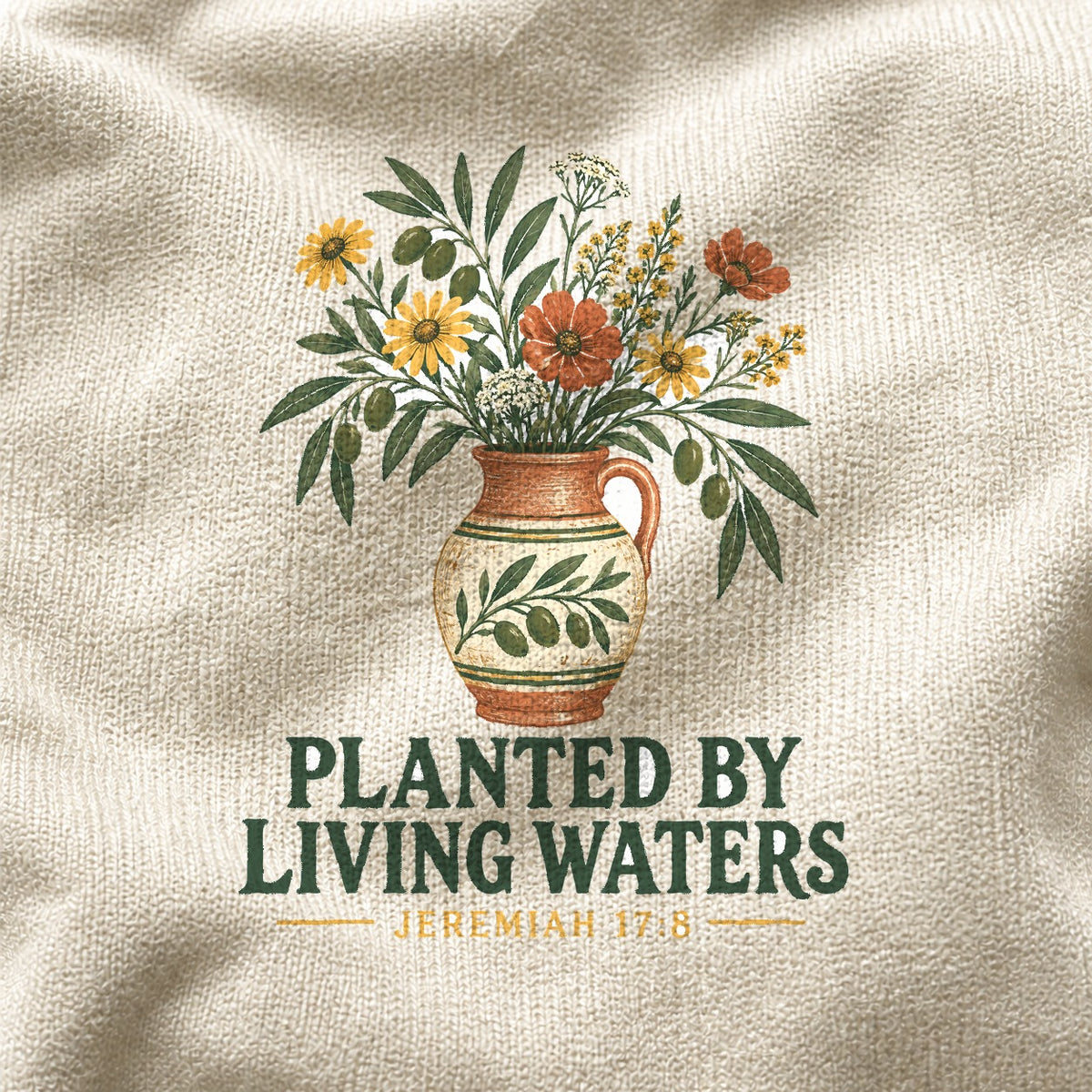 Living Waters Comfort Colors T-Shirt, Wildflower Botanical Graphic