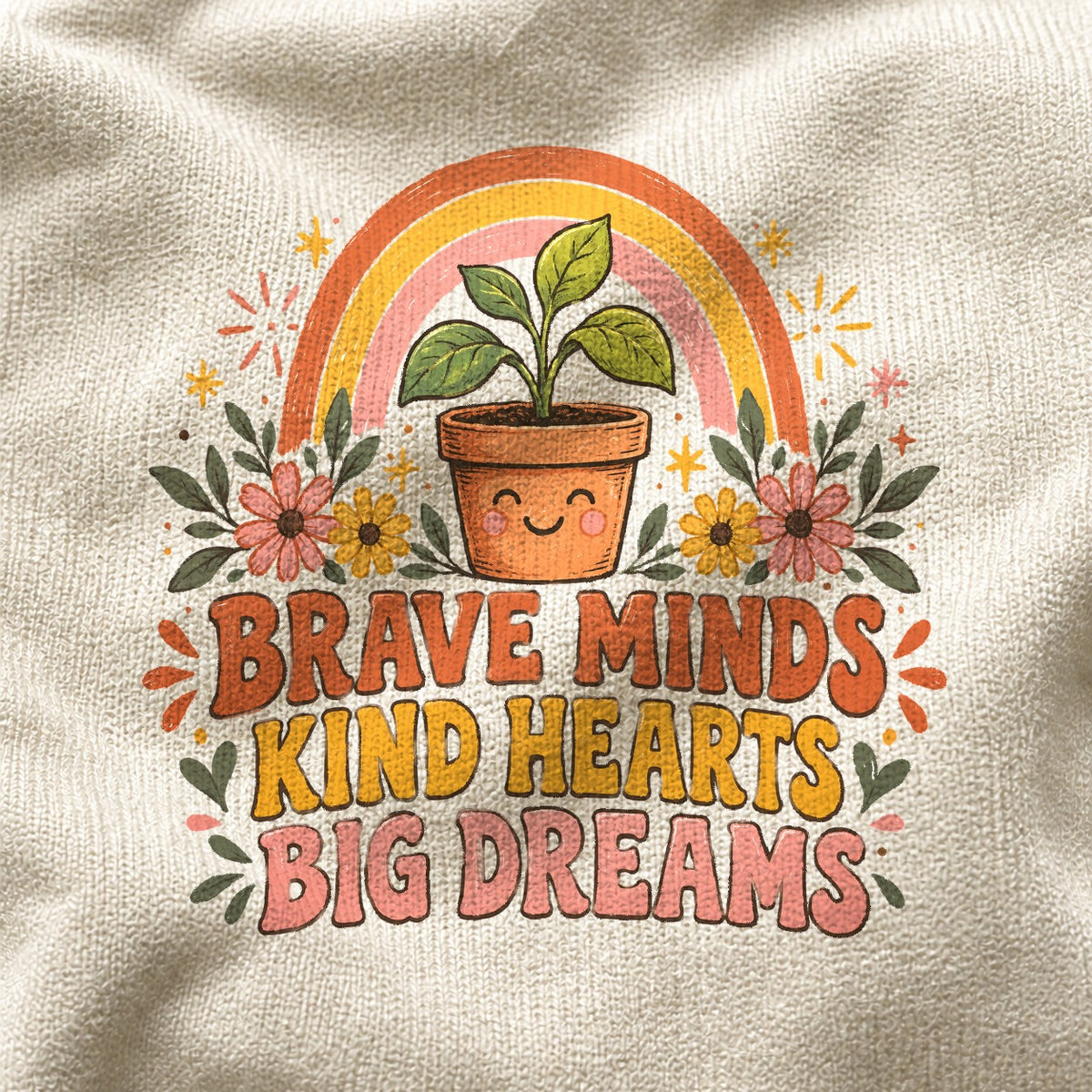 Comfort Colors T-Shirt, Brave Minds Kind Hearts Classroom Sprout