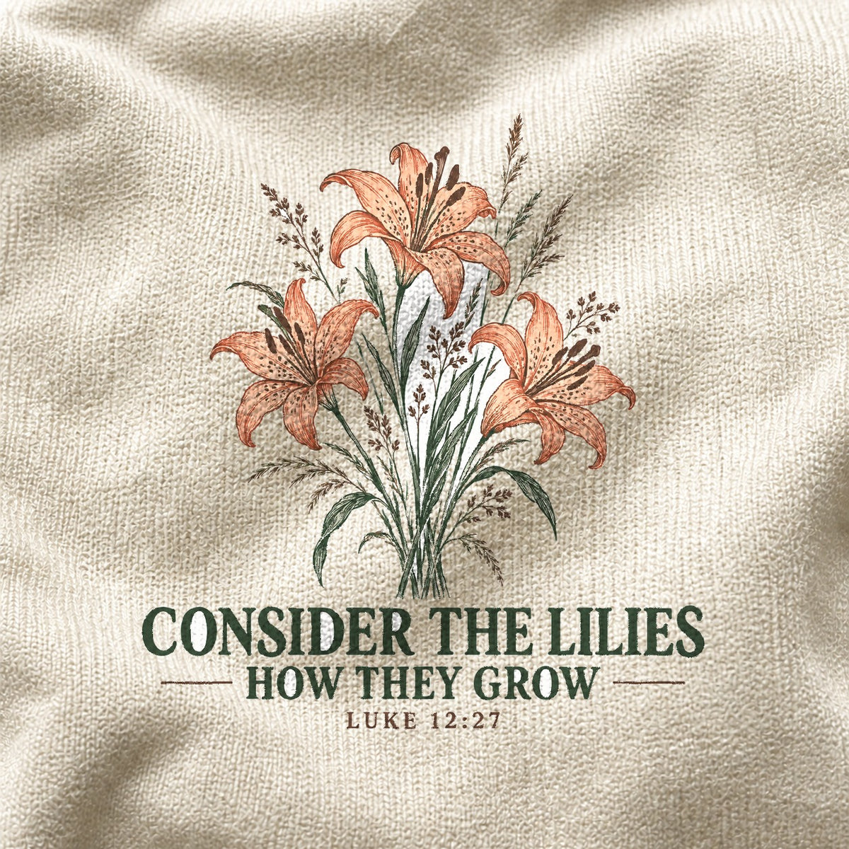 Consider the Lilies Comfort Colors Graphic T-Shirt in Ivory