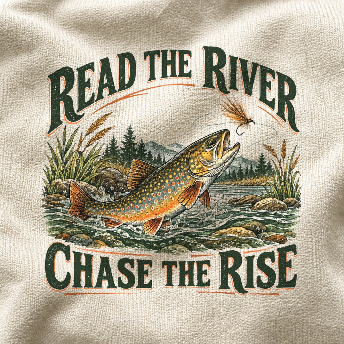 Read the River Comfort Colors T-Shirt, Trout Fly Fishing Graphic Tee