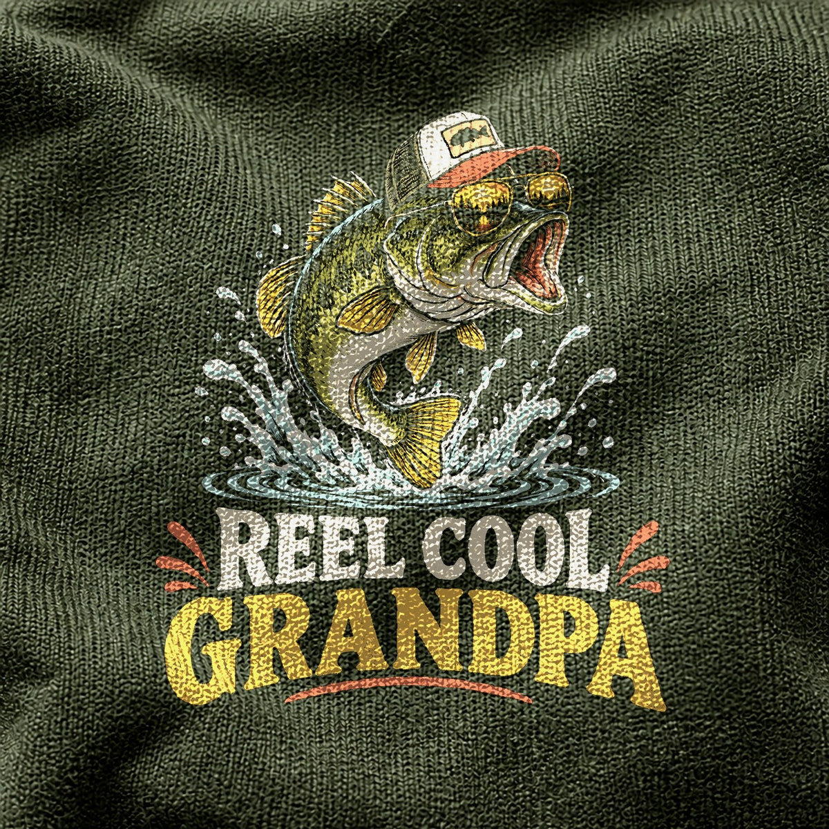 Reel Cool Grandpa Comfort Colors T-Shirt, Bass Fishing Tee