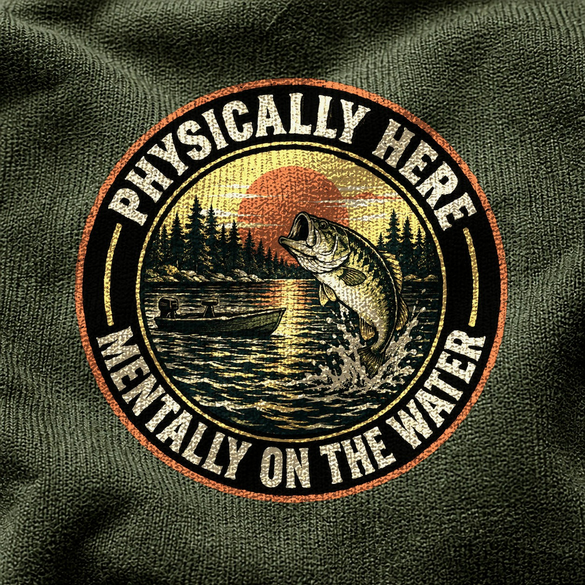 Mentally on the Water Comfort Colors Fishing T-Shirt in Moss