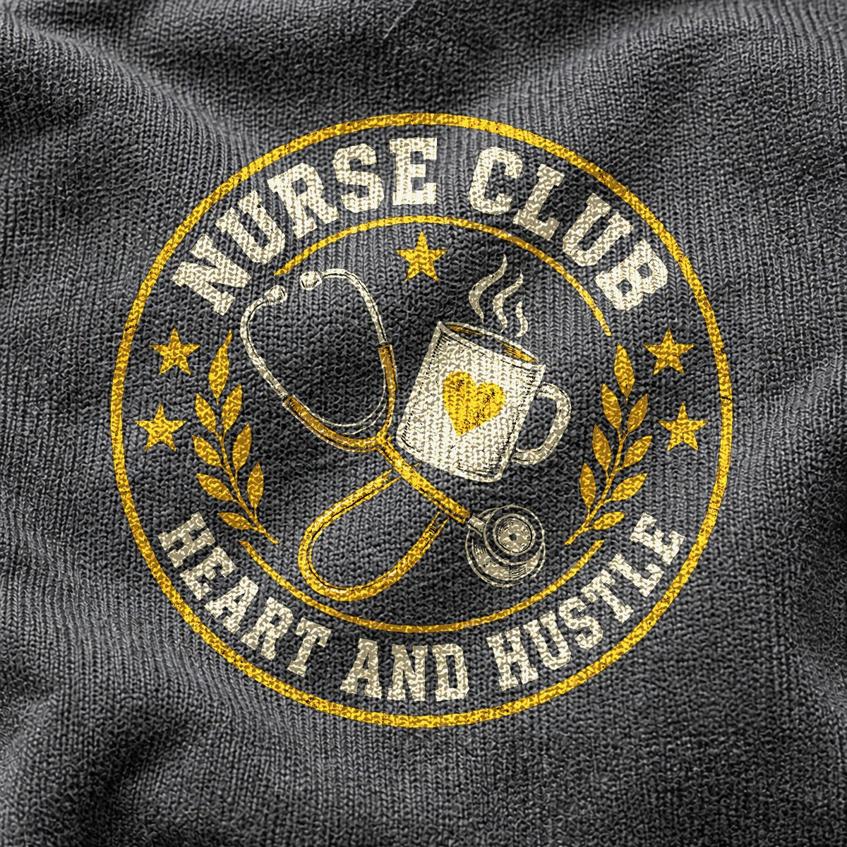 Nurse Club Varsity Seal Comfort Colors Graphic T-Shirt, Pepper Tee