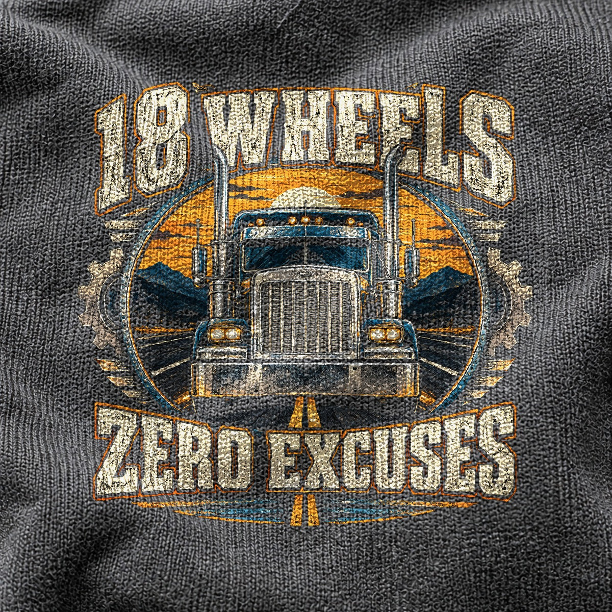 Comfort Colors T-Shirt, Eighteen Wheels Trucker Graphic