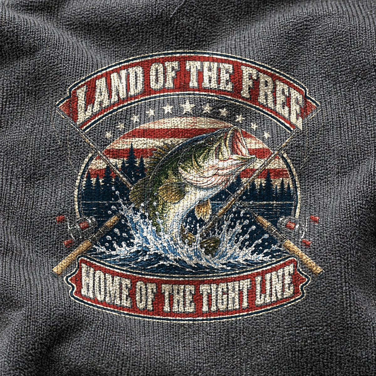 Tight Lines Patriotic Bass Fishing Comfort Colors T-Shirt