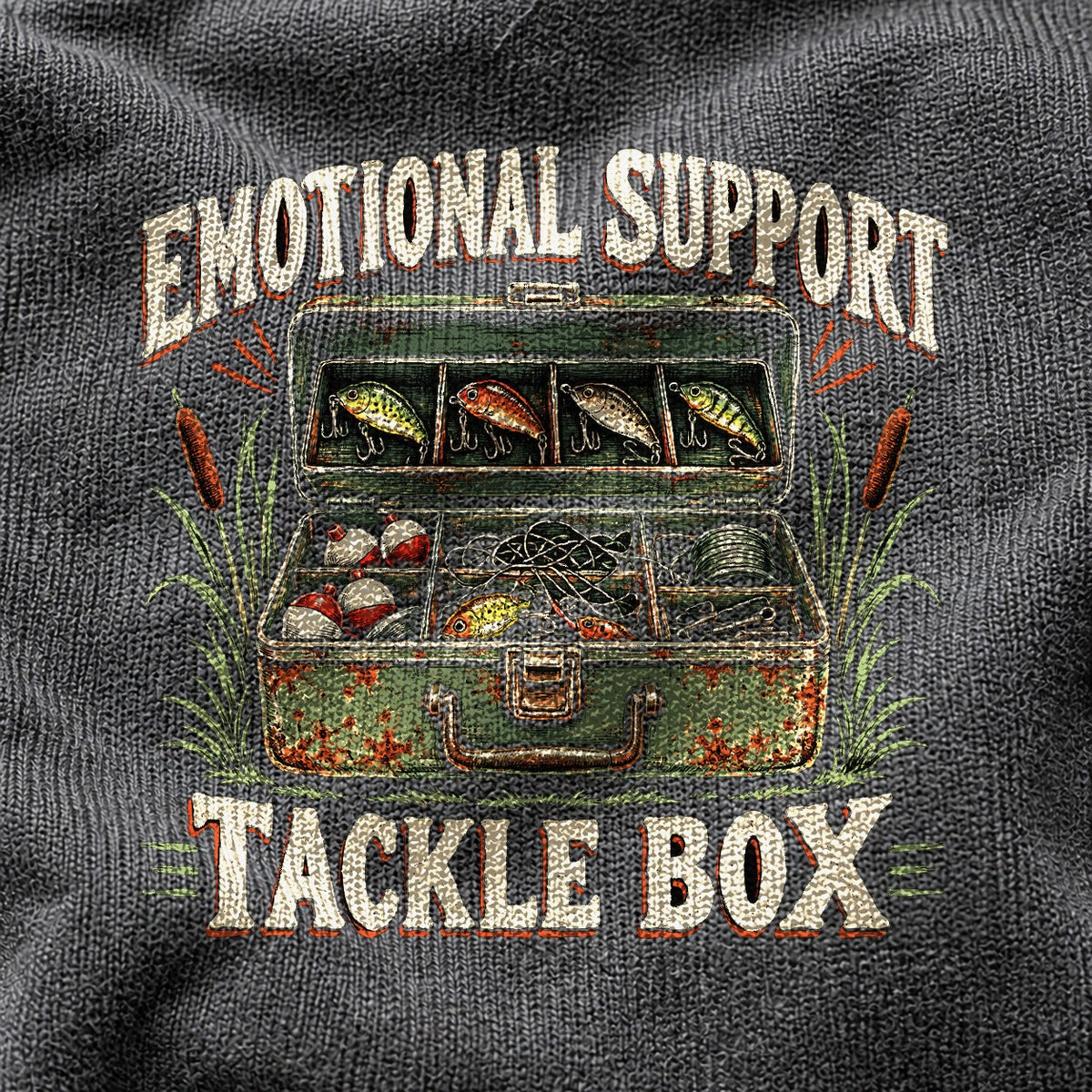 Emotional Support Tackle Box Comfort Colors T-Shirt, Fishing Tee
