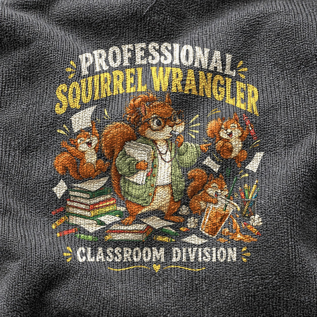 Squirrel Wrangler Teacher Comfort Colors Graphic T-Shirt