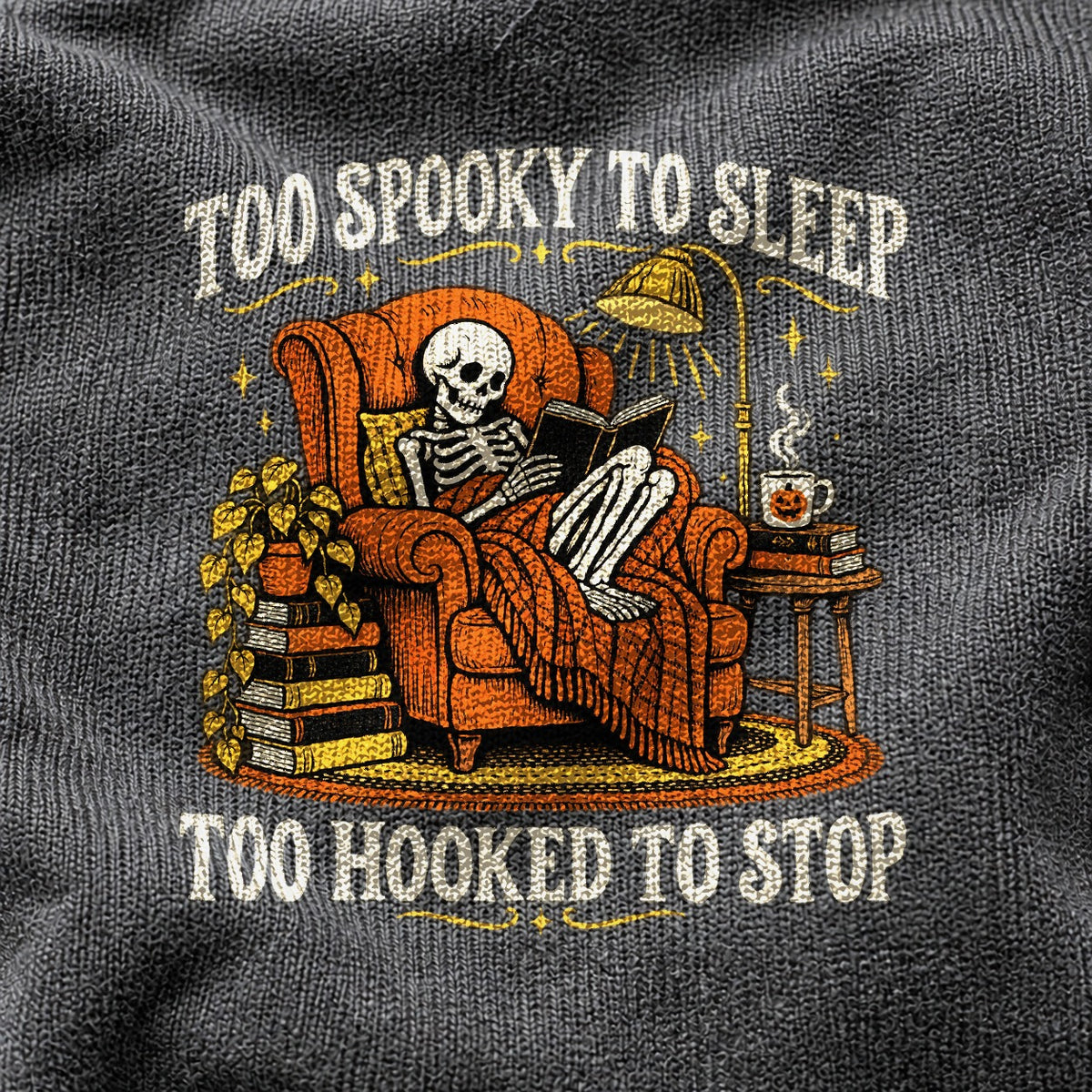 Comfort Colors Skeleton Reader T-Shirt, Spooky Fall Book Club Tee