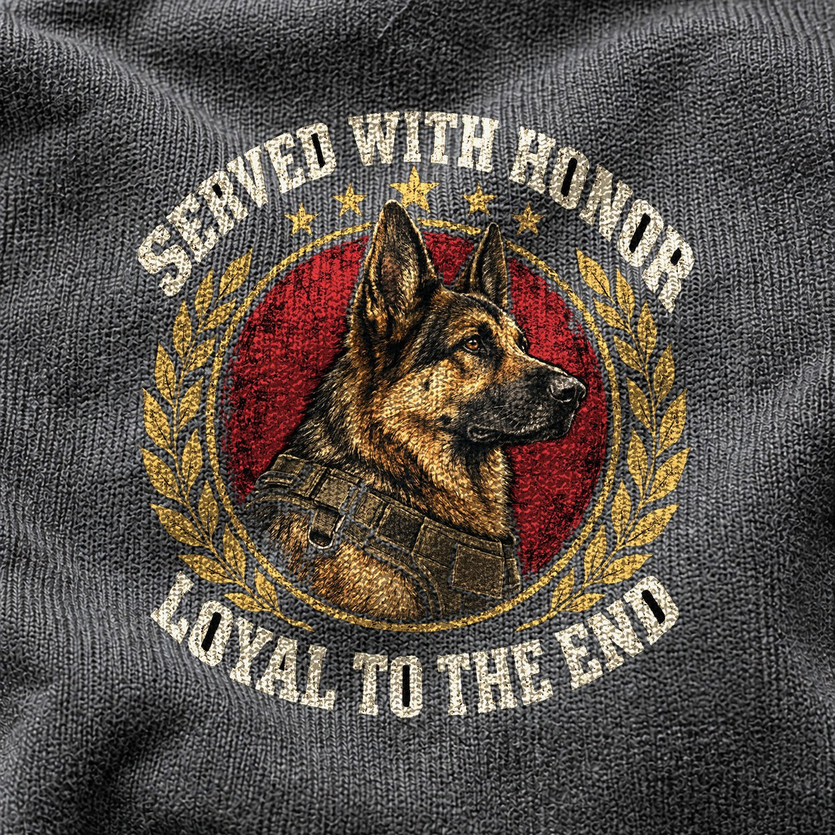 Loyal Vanguard Veteran Canine Badge Comfort Colors T-Shirt