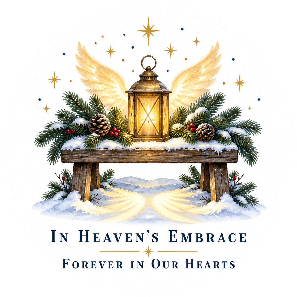 Heavens Embrace Lantern Memorial Ceramic Christmas Ornament