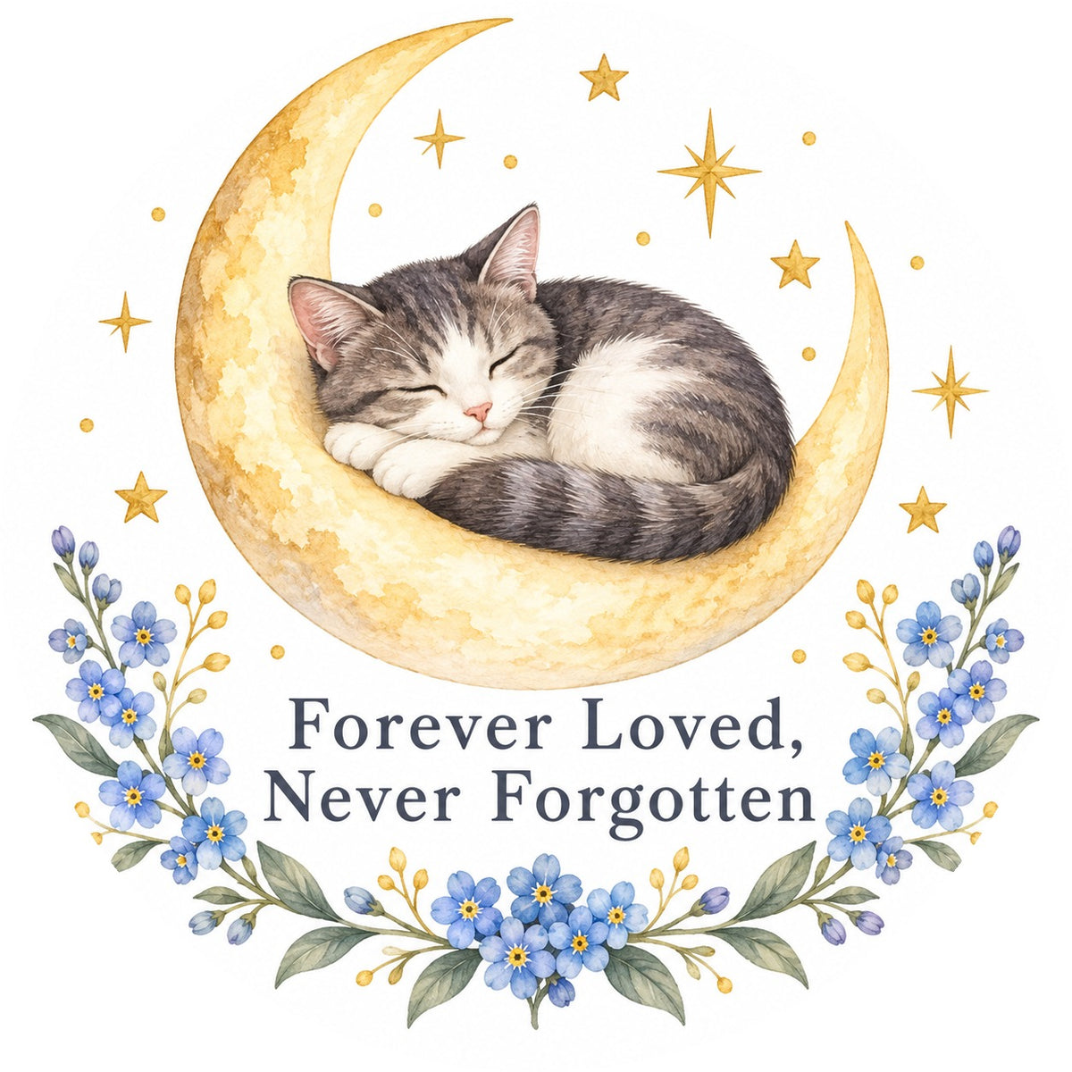 Moonbeam Cat Memorial Ornament, Pet Sympathy Remembrance Keepsake