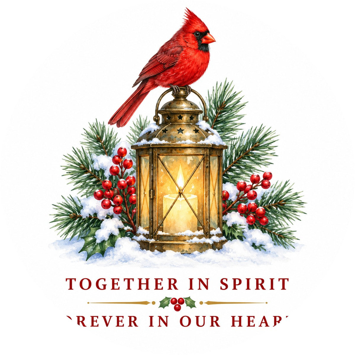 Cardinal Lantern Memorial Christmas Ornament, Remembrance Keepsake
