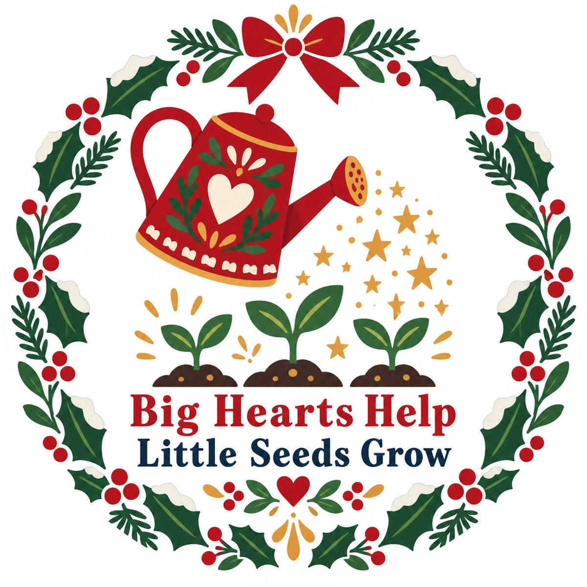 Teacher Appreciation Christmas Ornament, Nurturing Seeds Folk Badge