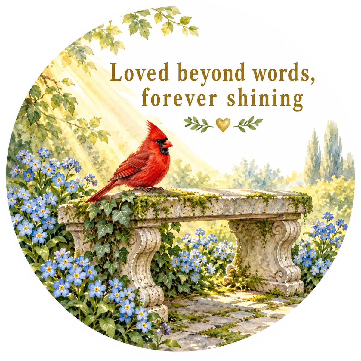 Morning Sunbeam Memorial Cardinal Ornament, Sympathy Bereavement Keepsake