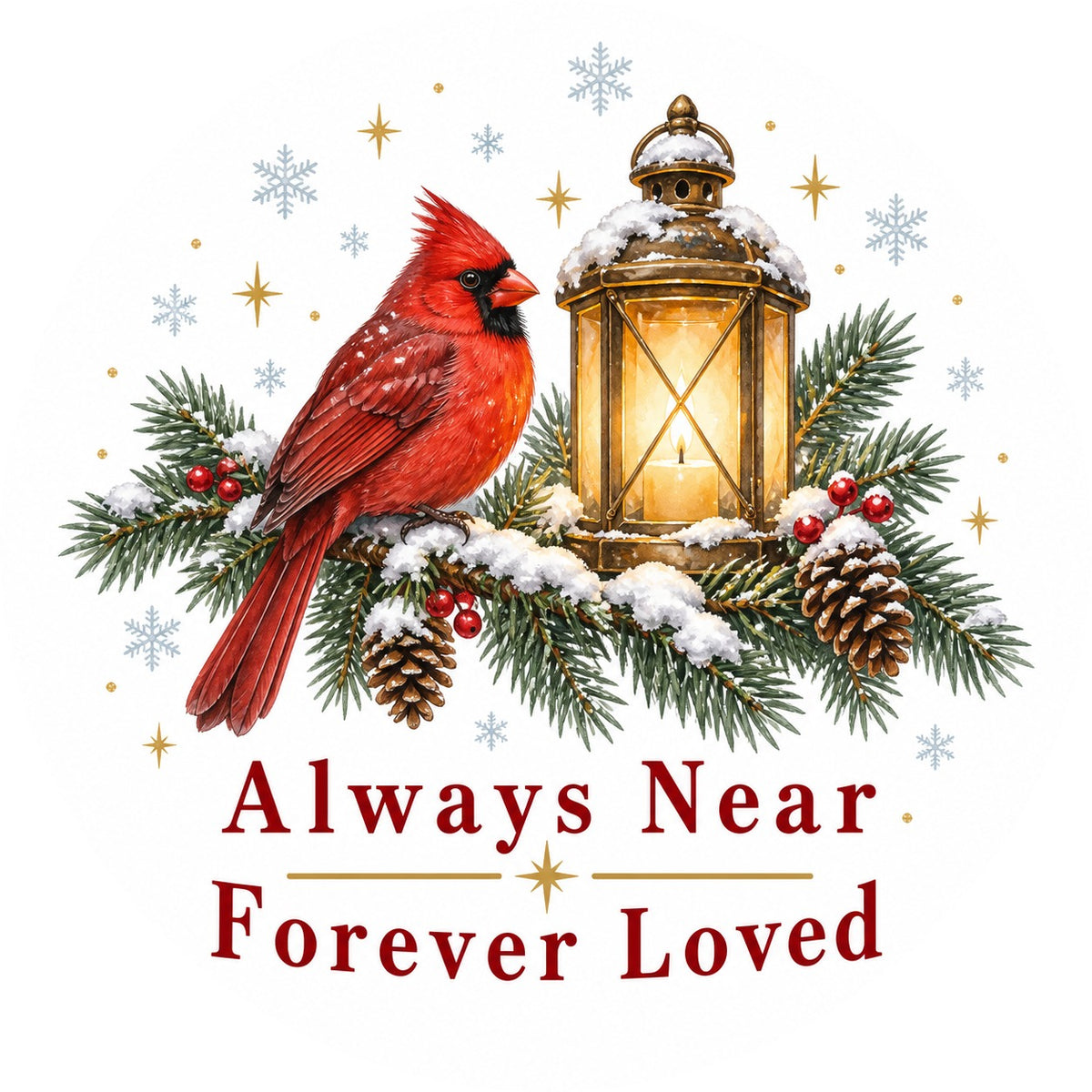 Cardinal Memorial Christmas Ornament, Always Near Forever Loved