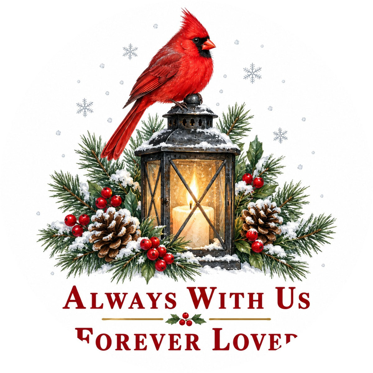 Luminous Remembrance Lantern Cardinal Memorial Ceramic Christmas Ornament