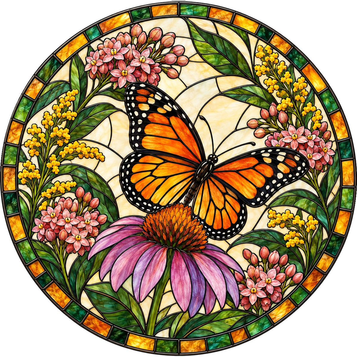 Sunlit Monarch Suncatcher, Glass Butterfly Window Ornament