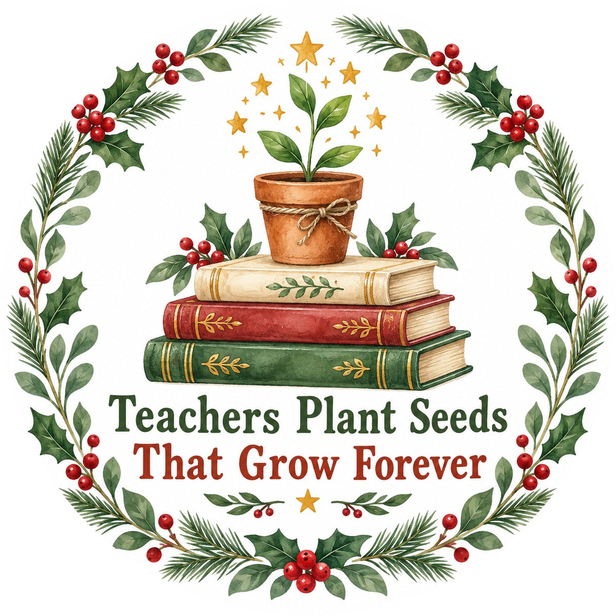 Teacher Plant Seeds Ceramic Christmas Ornament Holiday Gift