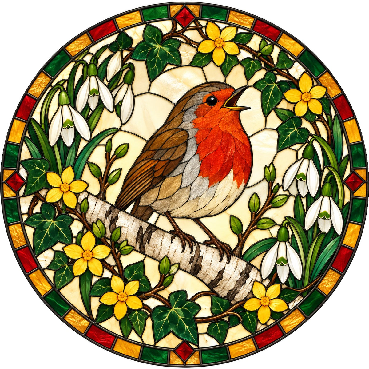 Song of Hope Robin Suncatcher Hanging Glass Window Ornament