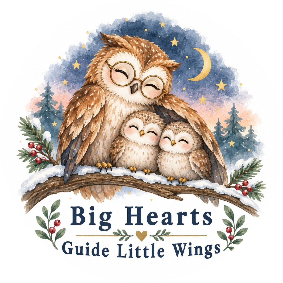 Little Wings Storybook Owl Ceramic Christmas Ornament, Teacher Gift