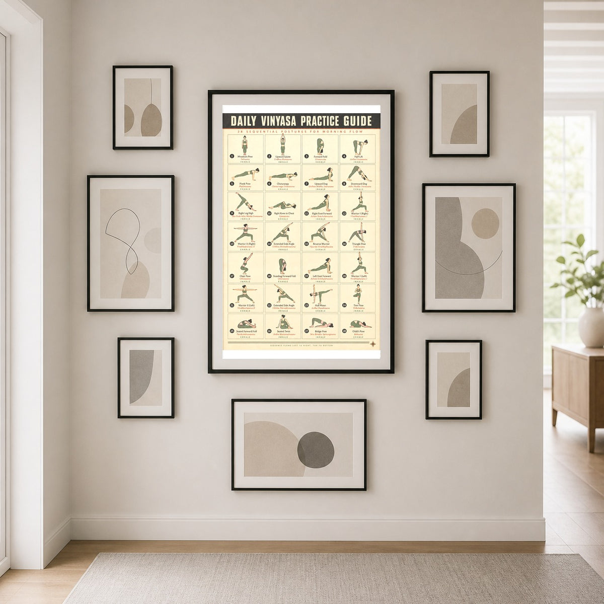 Daily Vinyasa Yoga Practice Guide Flow Instructional Poster