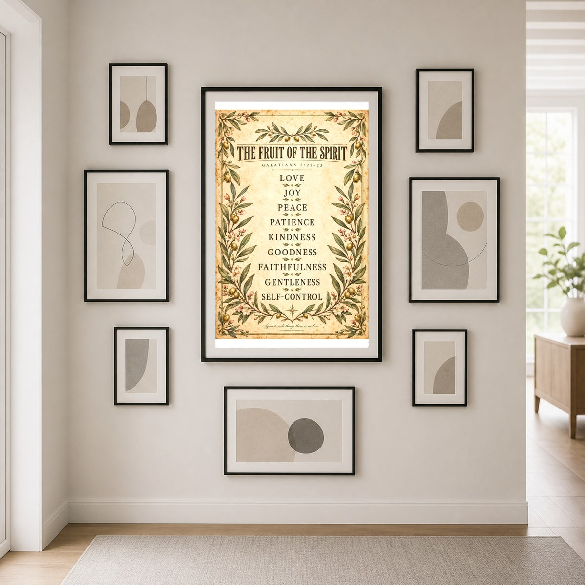 Botanical Fruit of the Spirit Scripture Poster
