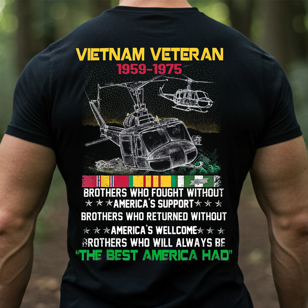 Vietnam Veteran The Best America Had Tee, 1959-1975 Army Military Tribute UH-1 Huey Helicopter Shirt